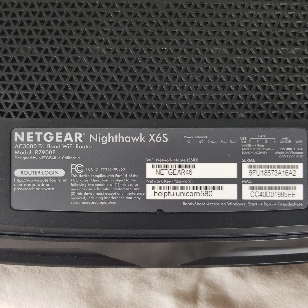 NETGEAR Nighthawk X6S R7900P WiFi Router AC3000 Black Excellent Tri-Band MU-MIMO - Picture 5 of 7